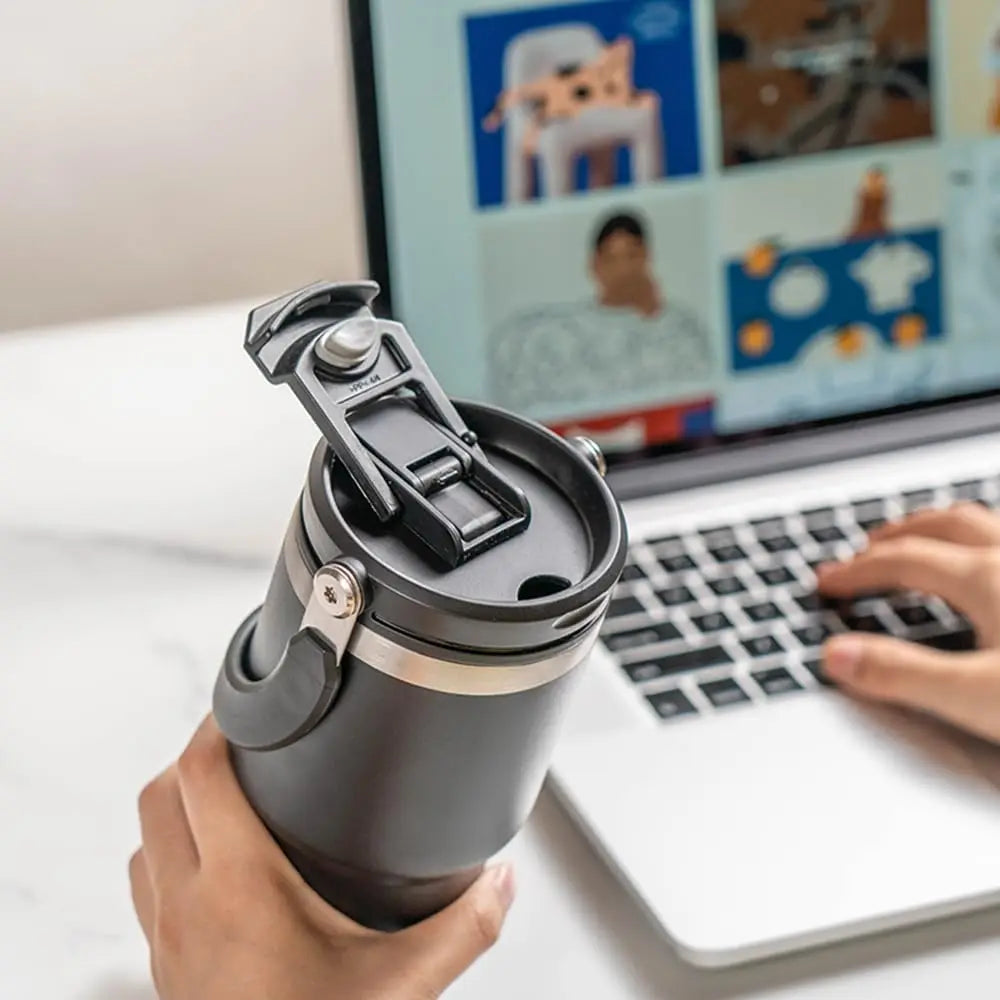 Tyeso 900ML Travel Mug Stainless Steel Coffee Cup Cold Hot Double-layer Insulated Cup Tumbler Thermo Water Bottle Car Vacuum Cup