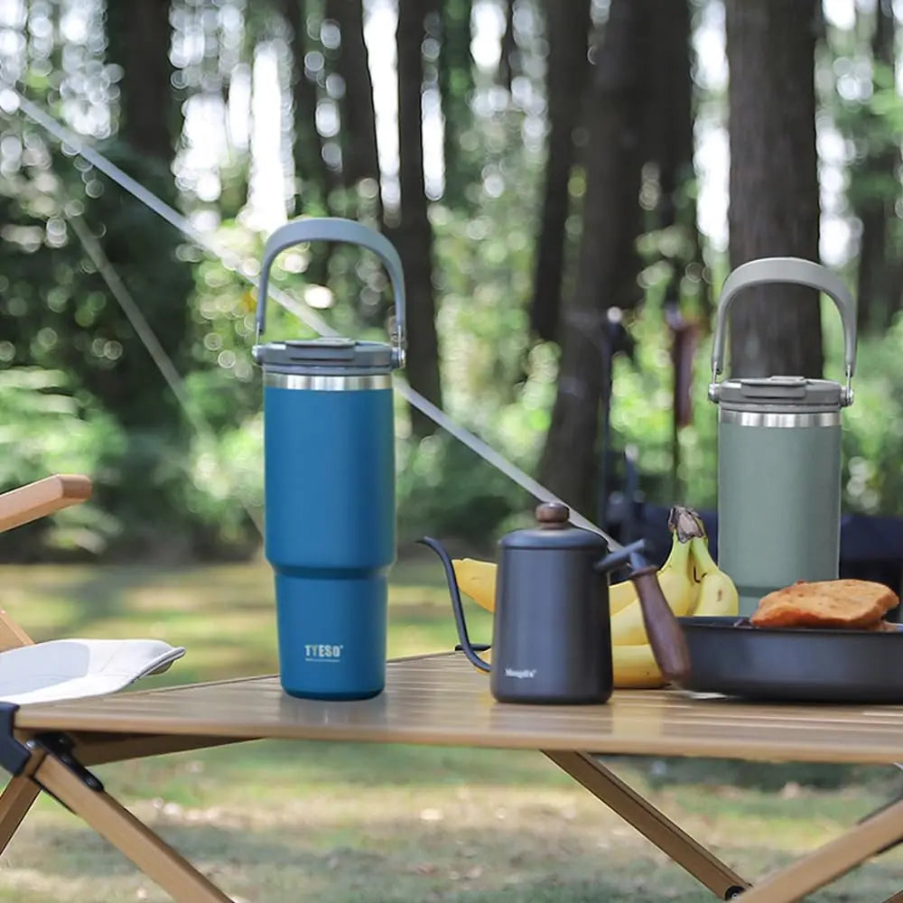 Tyeso 900ML Travel Mug Stainless Steel Coffee Cup Cold Hot Double-layer Insulated Cup Tumbler Thermo Water Bottle Car Vacuum Cup